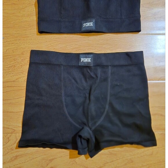 Pink Victoria Secret Black Sports Bra and Shorts Set - Picture 2 of 10